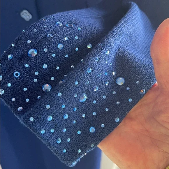 NWOT St John Evening Jacket and Maxi Skirt Set, Royal Blue w/Sequins, Size 14 - Picture 5 of 10